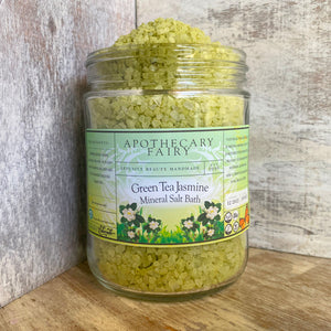 Green Tea Jasmine Mineral Salt Bath - The Apothecary Fairy