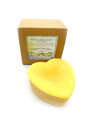 Tangerine Lemongrass Conditioner Bar 3oz heart - The Apothecary Fairy