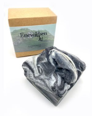 Enevoldsen Men's Charcoal Peppermint + Tea Tree. Lather Bar, 5oz - The Apothecary Fairy