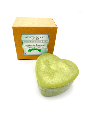 Peppermint Rosemary Conditioner Bar 3oz heart - The Apothecary Fairy