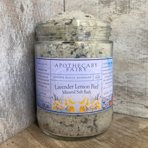 Lavender Lemon Peel Mineral Salt Bath - The Apothecary Fairy