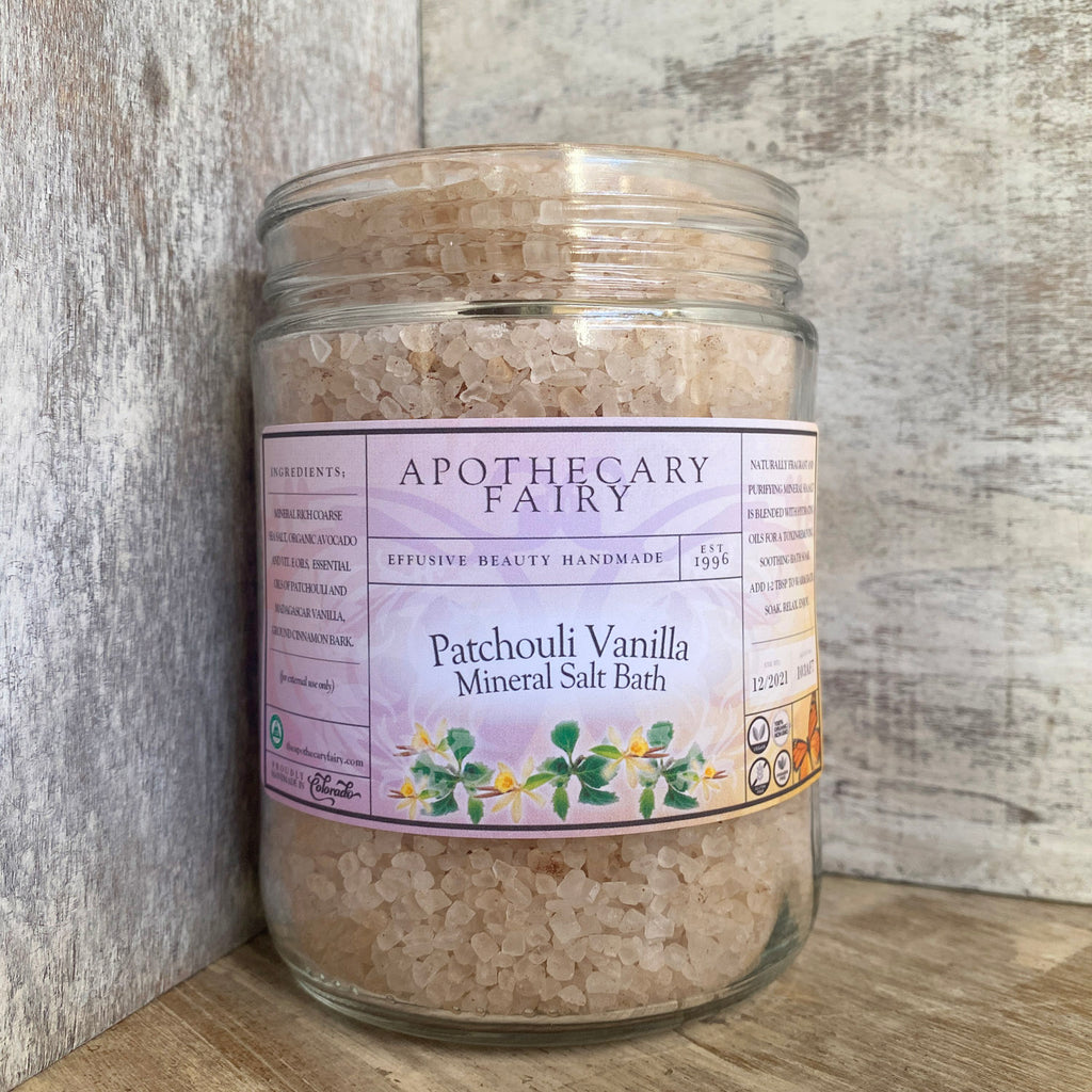 Patchouli Vanilla Mineral Salt Bath - The Apothecary Fairy