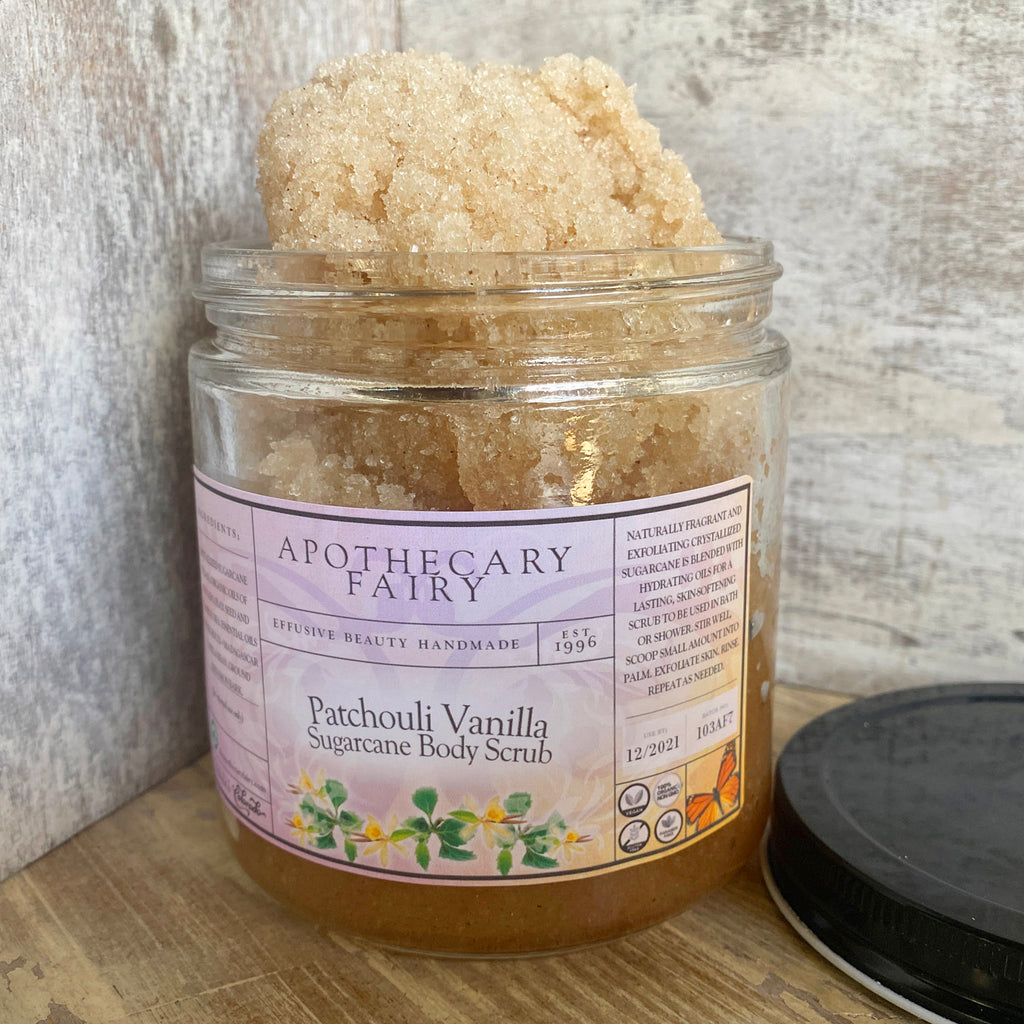 Patchouli Vanilla Sugarcane Body Scrub - The Apothecary Fairy