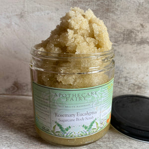 Rosemary Eucalyptus Leaf Sugarcane Body Scrub - The Apothecary Fairy